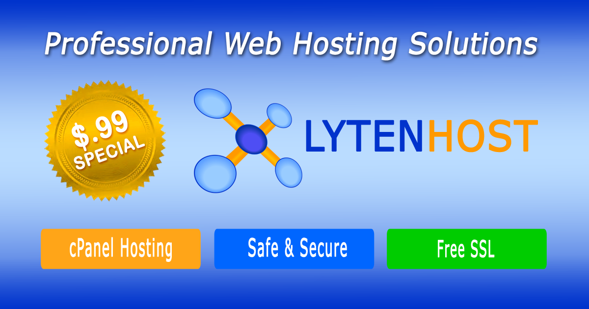 LytenHost $0.99 Web Hosting Special LytenHost-Professional-Web-Hosting-99